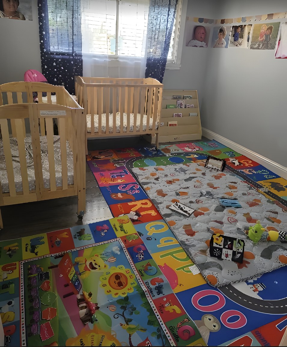 Nursery with cribs and soft play mats